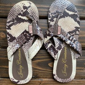 Juicy Couture Snake Skin Flip Flops